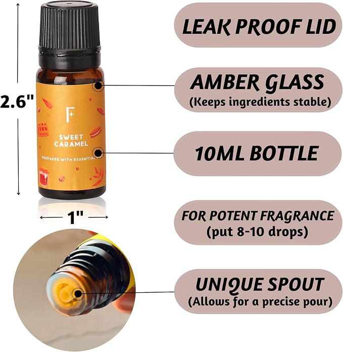 Folkulture Fall is in The Air Essential Oils Set of 6 | Diffuser Fragrance Oils for Home | Vanilla, Pumpkin Spice & More | Aromatherapy Gift for Fall, New Year & Valentine’s Day
