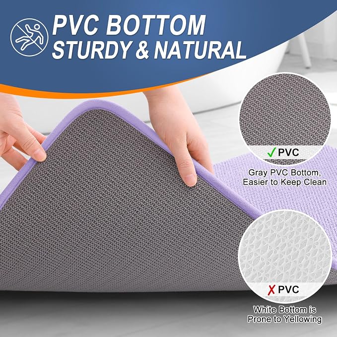OLANLY Thick Memory Foam Bath Mat Rug 36x24, Extra Soft Absorbent Bathroom Rug, Quick Dry Bath Mats, Non-Slip, Machine Washable Carpet for Bathroom, Tub and Shower, Home Decor Accessories, Lavender