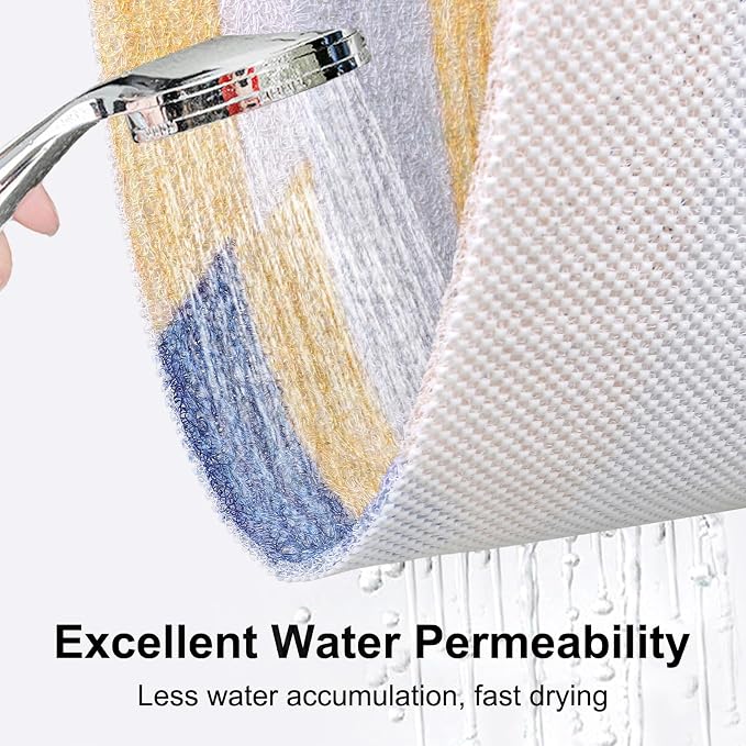 Non Slip Shower Mat Bathtub Mat, 39x16 Inch Extra Long Shower Mats for Inside Shower, Quick Drying PVC Loofah Shower Mat for Bathtub, Bathroom, Home, Hotel, Kitchen,Wet Areas