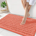 Smiry Bathroom Rugs Mat 34x21, Extra Soft Absorbent Chenille Bath Rugs, Non Slip Rubber Backing Machine Washable Quick Dry Bath Mats for Bathroom Floor, Tub, Shower, Home Decor Accessories, Coral