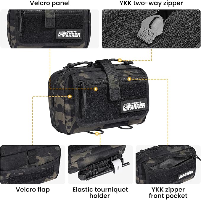 EXCELLENT ELITE SPANKER Tactical First Aid Pouch IFAK Rip Away Molle EMT Pouch Compact Admin Pouch Medical Utility Pouch Emergency Survival Kits for Tactical Vest,Backpack