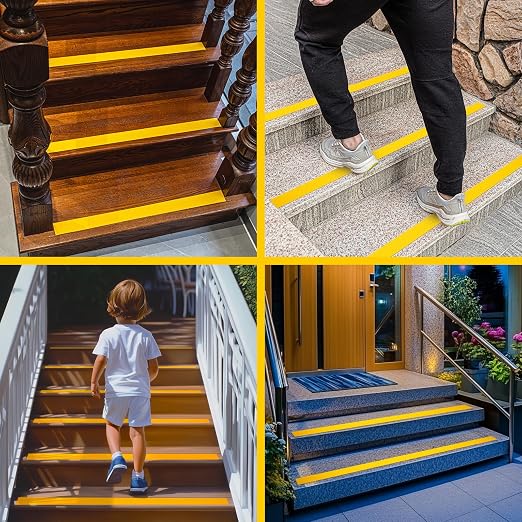 LifeGrip Anti Slip Traction Tape, 2 Inch x 60 Foot - Best Grip, Friction, Abrasive Adhesive for Stairs, Tread Step, Indoor, Outdoor, Yellow (2" X 60')