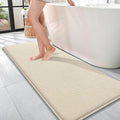 OLANLY Thick Memory Foam Bathroom Runner Rugs 47x17, Extra Soft Absorbent Long Bath Rug, Quick Dry Bath Mats, Non-Slip, Machine Washable Mat for Bathroom, Tub and Shower, Home Decor Accessories, Sand