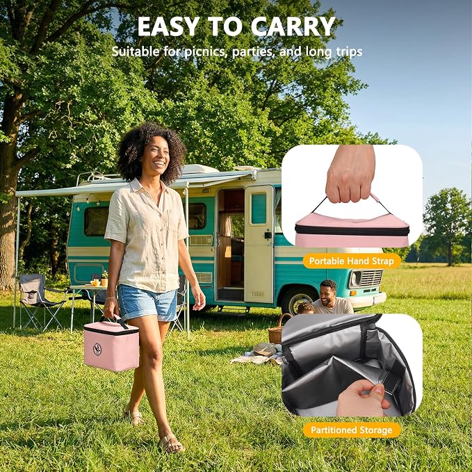 Lord Eagle 9-Speed Digital Hand Mixer Electric Handheld, 500W DC Motor Kitchen Mixer for Cake Baking, Lightweight Egg Beaters with Stain-resistant & Waterproof Storage Bag & 6 Accessories, Pink