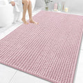 OLANLY Bathroom Rug Mat 70x46, Thick Soft and Absorbent Chenille Bath Mat, Non-Slip Rubber Backing, Machine Washable Quick Dry Bath Rugs for Tub Shower Floor, Home Decor Accessories, Dusty Rose