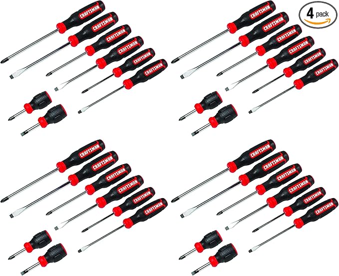 CRAFTSMAN Screwdriver Set,Bi-Material,8 Piece Set (CMHT65075N),(Pack of 4)