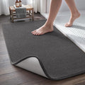 MontVoo Quick Dry Bath Mat, Super Absorbent Bathroom Rug, 3D Honeycomb Mesh Base Non Slip Bath Mats for Bathroom, Machine Washable Low Pile Bath Rug for Bathtub Front, Shower, Sink, Darkgrey 20"x31"