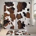 4 PCS Farmhouse Cow Print Shower Curtain Set 72Wx72H,Toilet Lid Cover,Non-Slip Rugs and U-Shaped Mat, Rustic Retro Bathroom Sets with Rugs Shower Accessories 12 Hooks for Bathroom Decor