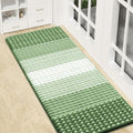 Kitinjoy Indoor Outdoor Door Mat, 47x17 Non-Slip Absorbent Dirt Trapper, Low-Profile Washable Inside Entrance Front Floor Mat, Sturdy Soft Entry Dotted Ombre Doormats for Entryway, Sage Green