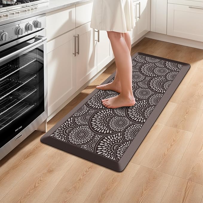 Mattitude 4/5 Inch Kitchen Mat, 17.3x39in Heavy Duty Ergonomic Comfort Foam Standing Desk Mat, Waterproof Non-Slip Standing Mats and Rugs for Kitchen, Office, Chocolate