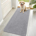 OLANLY Dog Door Mat for Muddy Paws 70x35, Absorbs Moisture and Dirt, Absorbent Non-Slip Washable Doormat, Quick Dry Chenille Mud Mat for Dogs, Entry Indoor Entryway Carpet for Inside Floor, Light Grey