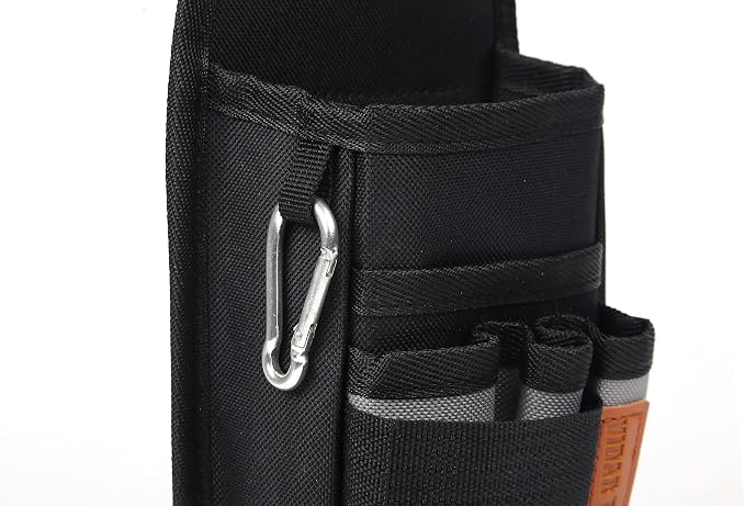 VIDAR TOOLS Small Tool Pouch with Belt Clip,Tool Belt Pouches,Electrician Tool Pouch.Mini Organizer Pocket Attachment for Tool Belt,5 Pockets and Heavy-Duty Metal Belt Clip Attachment.…