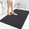 OLANLY Bathroom Rug Mat 36x24, Thick Soft and Absorbent Chenille Bath Mat, Non-Slip Rubber Backing, Machine Washable Quick Dry Bath Rugs for Tub Shower Floor, Home Decor Accessories, Dark Grey