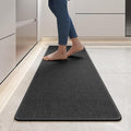 YDKGL Kitchen Mats for Floor, Super Absorbent Kitchen Rugs Non Slip Washable, Soft Imitation Linen Braided Kitchen Runner Rug, Standing Mat Kitchens Sink Mat, Easy to Clean, Black 17x59