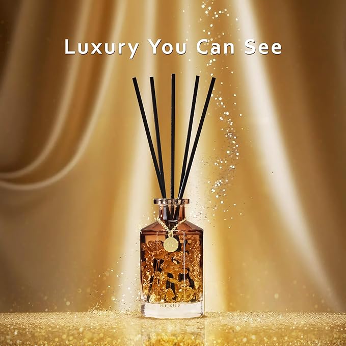 Airkeep Reed Diffuser Set,Cashmere Vanilla Luxury Scented Diffuser with Sticks Long Lasting Home Fragrance for Bathroom Shelf Decor 6.09 fl oz (180ml)