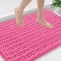 Smiry Bathroom Rugs Mat 36x24, Extra Soft Absorbent Chenille Bath Rugs, Non Slip Rubber Backing Machine Washable Quick Dry Bath Mats for Bathroom Floor, Tub, Shower, Home Decor Accessories, Hot Pink