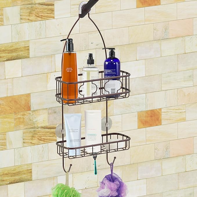 Simple Houseware Bathroom Hanging Shower Head Caddy Organizer, Bronze (22 x 10.2 x 4.2 inches)