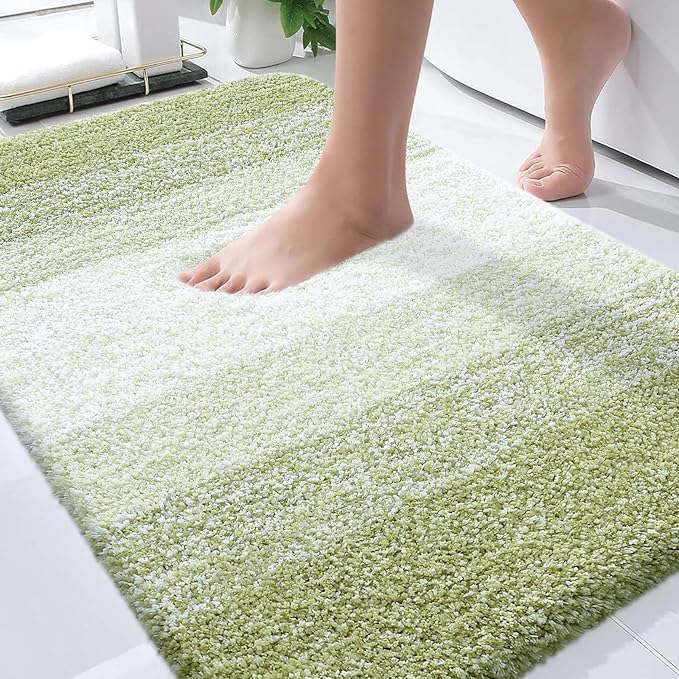 OLANLY Bathroom Rugs Mat 30x20, Extra Soft Absorbent Microfiber Bath Rugs, Rubber Backing, Quick Dry, Machine Washable Bath Mats for Bathroom, Tub and Shower, Home Decor Accessories, Mustard Yellow
