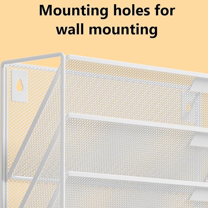 Kuntine.B 6-Tier Wall File Organizer Hanging File Organizer Cubicle Organizer Wall File Holder for Office Home (White, 6 Tier)