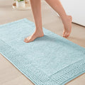 Madison Park Splendor Reversible 100% Cotton Tufted Bathroom Rug-3000 GSM Hotel Quality Luxurious Plush Medium Pile Bath Mat Absorbent, Quick Dry, Shower Room Décor, 21x34, Blue