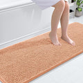 OLANLY Bathroom Runner Rugs 70x24, Extra Soft Absorbent Chenille Bath Rugs, Rubber Backing Quick Dry, Machine Washable Long Bath Mats for Bathroom Floor, Tub and Shower, Home Decor Accessories, Peach