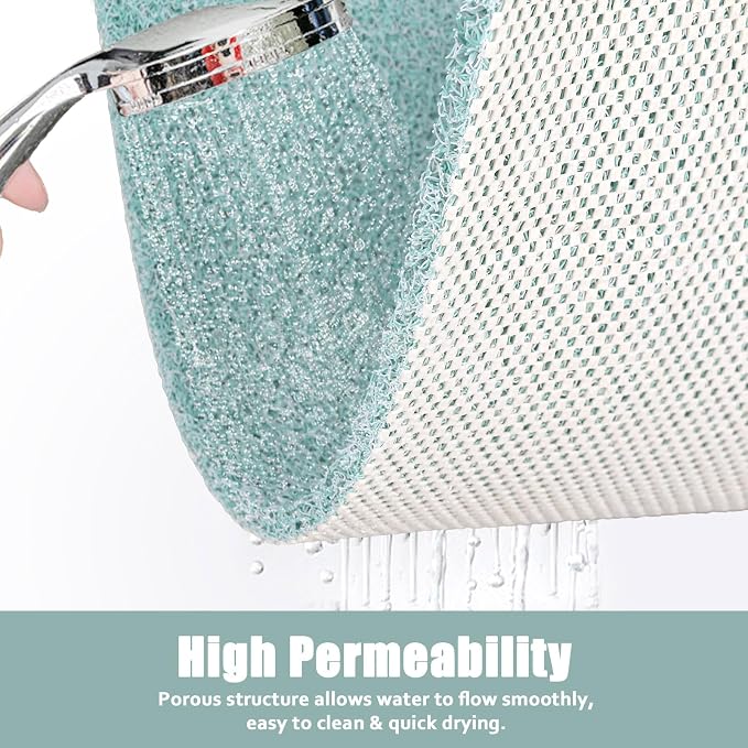 Shower Mat Non Slip - 24x32 Inch Soft Comfort Bath Mat with Drainage Holes, PVC Loofah Massage Bathmat for Shower, Tub, Bathroom, Wet Areas, Quick Drying