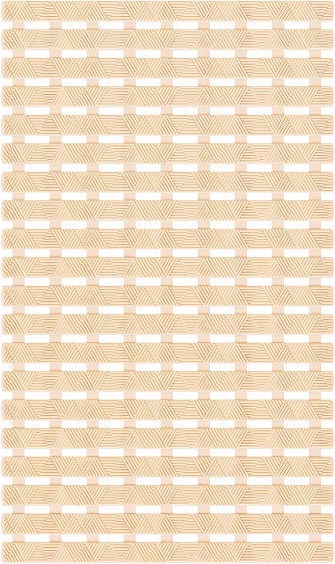 Bathtub Mat Non Slip - for Inside Bath Tub & Shower, Small 27x16 Inch, 180 Strong Suction Cups, Soft Textured Surface, Fast Drain & Quick Dry, Bathroom Safety Mat, Beige, Matace