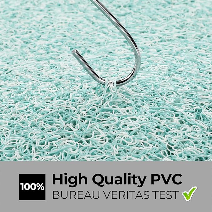 0.6" Extra Thick Non Slip Bath Mat, Shower Mat with Drain, Quick Drying Bathtub Mats for Inside Shower, PVC Loofah Shower Mat, Foot Scrubber for Floor, Bathroom, Home, Kitchen, Wet Areas, 27x16 Inches