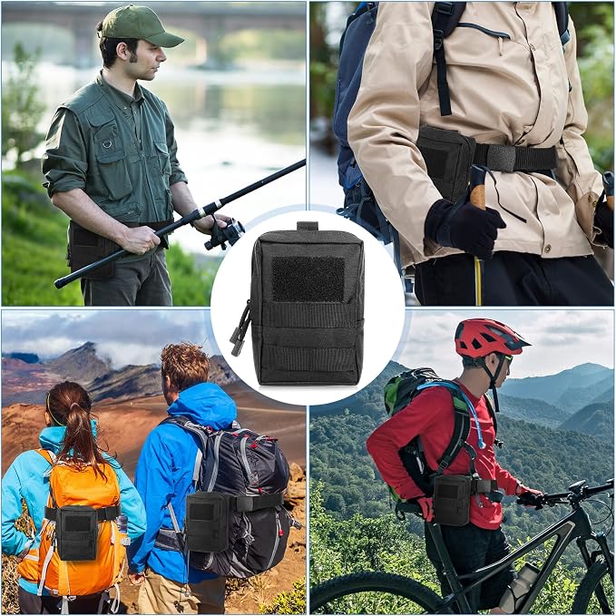 8 Pcs Molle Pouches Tactical Molle Pouch Vest Pouch Cell Phone Belt Pouch Waterproof Waist Bag Pack Utility EDC Pouch Bag Compact Accessories Gadget Pocket Organizer