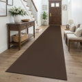 KOZYFLY Braided 2.5'x16' Runners Rugs for Hallway, Extra Long Washable Runner Rug, Woven Non Slip Kitchen Runner, Cotton Entryway Rug, Floor Carpet for Entry, Aisle, Hall, Brown/Dark Brown