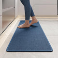 YDKGL Kitchen Mats for Floor, Super Absorbent Kitchen Rugs Non Slip Washable, Soft Imitation Linen Braided Kitchen Runner Rug, Standing Mat Sink Mat, Easy to Clean, Blue 17x47