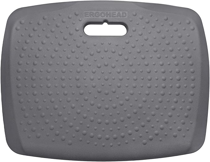 3/4 inch Anti Fatigue Comfort Standing Mat, Portable Office Standing Desk Pad, Non Slip Kitchen Mat, Built-in Handle with Massage Points Comfort Floor Mat (Gray, 17" x 22")