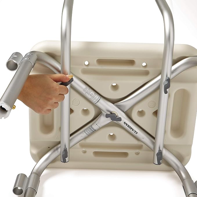 Medline Shower Chair for Elderly, Adults &Disabled, Aluminum-Heavy Duty Shower Seat with Padded Arms &Back for Inside Shower,Adjustable Height Bath Stool for Bathtub, 350 lb,Slip Resistant (Pack of 2)