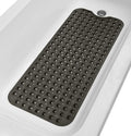 Extra-Long Non-Slip Bathtub & Shower Mat 39”x16” (Smooth/Non-Textured Tubs Only) Safe, Clean, Machine-Washable, Superior Grip&Drainage, Vinyl, Transparent Black