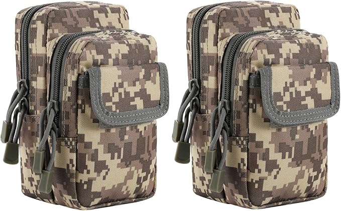 FRTKK 2 Pack Molle Pouches - Tactical Compact Water-Resistant EDC Pouch Bag Small Utility Pouch