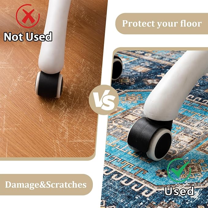 Office Chair Mat for Hardwood Floor, 72"x48" Easy Glide Computer Desk Mat Protector for Rolling Chair Under Desk Rug Nonslip Backing, Machine Wash, (Modern)