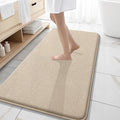 OLANLY Thick Memory Foam Bathroom Runner Rugs 47x20, Extra Soft Absorbent Long Bath Rug, Quick Dry Bath Mats, Non-Slip, Machine Washable Mat for Bathroom, Tub and Shower, Home Decor Accessories, Beige