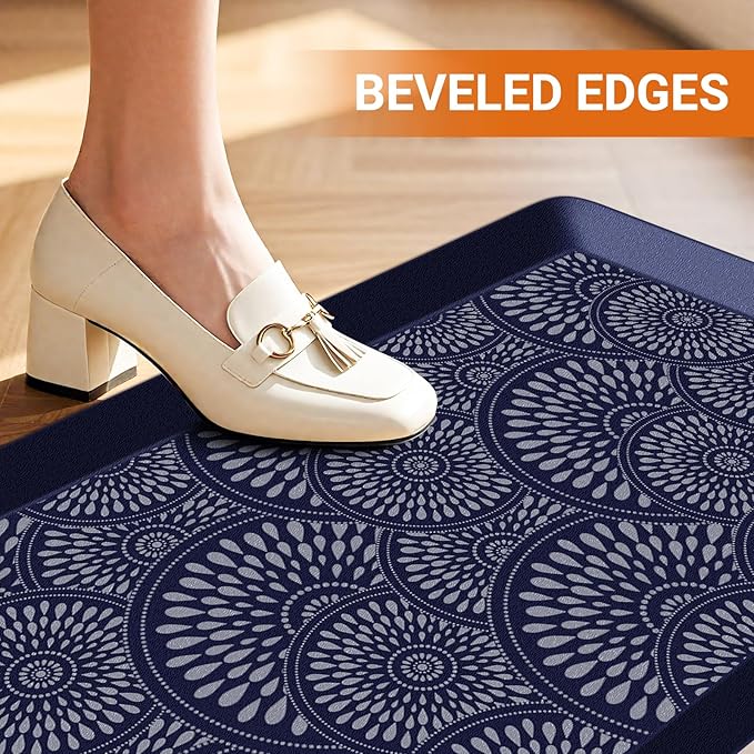 Mattitude 4/5 Inch Kitchen Mat, 20x46in Heavy Duty Ergonomic Comfort Foam Standing Desk Mat, Waterproof Non-Slip Standing Mats and Rugs for Kitchen, Office, Black