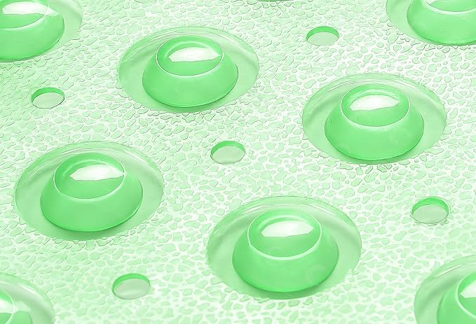 Extra-Long Non-Slip Bathtub & Shower Mat 39”x16” (Smooth/Non-Textured Tubs Only) Safe, Clean, Machine-Washable, Superior Grip&Drainage, Vinyl, Transparent Light Green