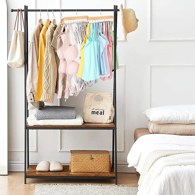 Bra Hanger for Closet, Tank Top Organizer 20 Hooks Capacity Foldable Wood Space Saving Hanger Closet Organizers and Storage for Dorm & Apartment for Tank Top, Hats, Scarf etc.