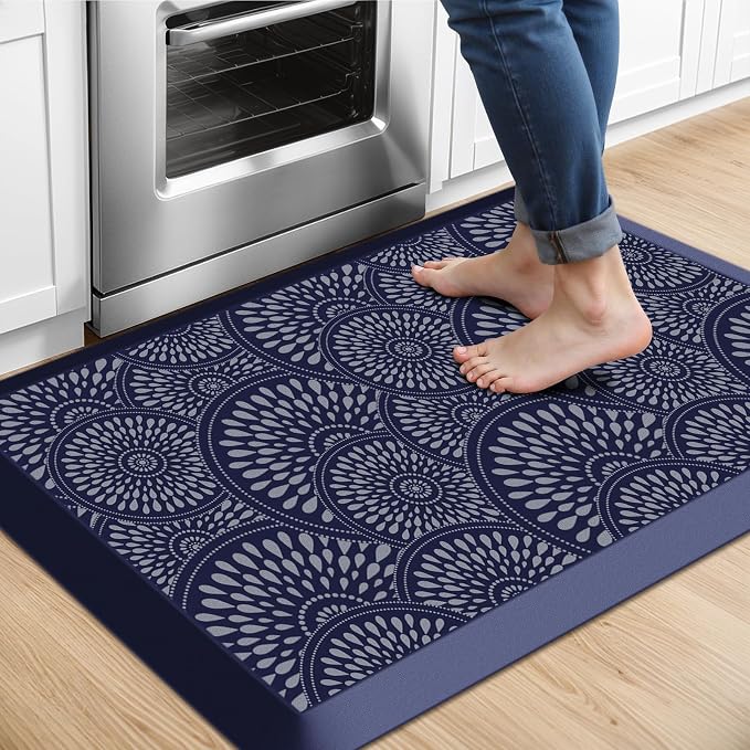 Mattitude 4/5 Inch Kitchen Mat, 20x34in Heavy Duty Ergonomic Comfort Foam Standing Desk Mat, Waterproof Non-Slip Standing Mats and Rugs for Kitchen, Office, Black