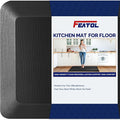 FEATOL Anti Fatigue Mat for Standing, 9/10 Extra Thick Ergonomic Standing Desk Mat, Comfort Memory Foam Standing Mat at Home,Office All Day (24" x 70", Black, 1PC)