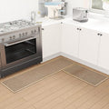 SUMLANS Kitchen Mat Set of 2 PCS, Cushioned Non Slip Rugs for Kitchen Floor, Absorbent Runner Comfort Standing Mats Washable for Kitchen, Office, Home (Brown, 17.3"x30"+17.3"x60")