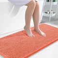OLANLY Bathroom Runner Rugs 47x24, Extra Soft Absorbent Chenille Bath Rugs, Rubber Backing Quick Dry, Machine Washable Long Bath Mats for Bathroom Floor, Tub and Shower, Home Decor Accessories, Coral