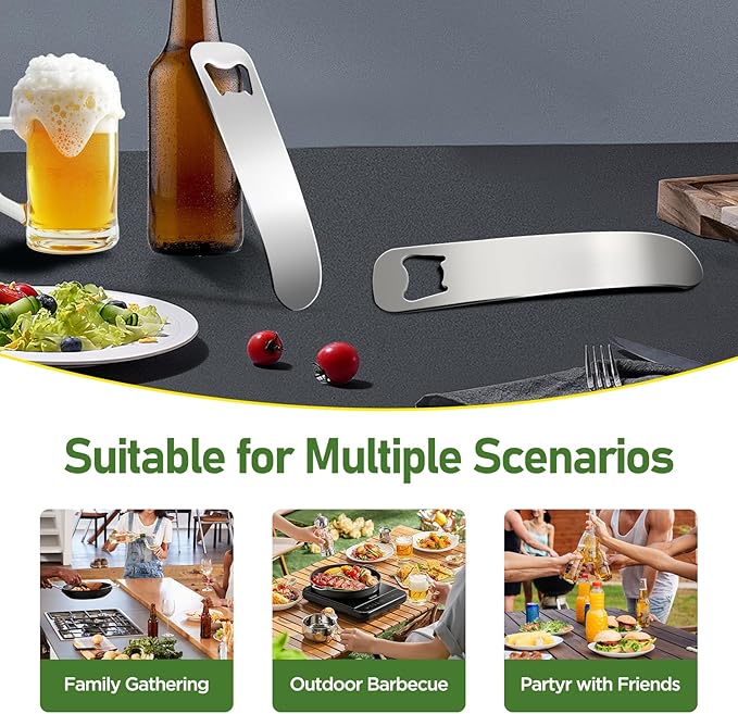 2 PCS Stainless Steel Beer Bottle Opener, Soda Can Opener, Beer Can Opener, Water Bottle Opener, Perfect Bar Accessory for Beer Lovers, Great Gift Idea