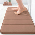 OLANLY Memory Foam Bath Mat 35x16, Super Soft Absorbent Bathroom Rugs, Quick Dry, Machine Washable Shower Floor Rugs, Bathmat Carpet, Bathroom Home Decor Accessories, Mocha