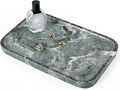Koville Marble Tray, 12"x8" Natural Marble Vanity Tray for Countertop Bathroom Kitchen Dresser, Marble Catchall Trays for Perfume Jewelry, Decorative Rectangular Tray Home Decor(Green)