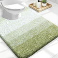 OLANLY Luxury Toilet Rugs U-Shaped 24x20, Extra Soft and Absorbent Microfiber Bathroom Rugs, Non-Slip Plush Shaggy Bath Mat, Machine Wash Dry, Contour Bathroom Mats for Toilet Base, Mustard Yellow