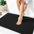 OLANLY Thick Bathroom Rugs 36x24, Extra Soft Absorbent Chenille Bath Rugs, Rubber Backing, Machine Wash Dry, Bath Mats for Bathroom Floor, Tub and Shower, Home Decor Accessories, Black