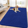 Smiry Dog Door Mat for Muddy Paws 71x46, Absorbent Dirt Trapper, Non-Slip Washable Chenille Entryway Rug for Inside Floor, Royal Blue, Classic Solid